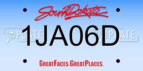 1JA06D South Dakota License Plate