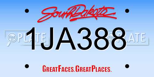 1JA388 South Dakota License Plate