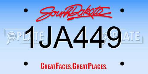 1JA449 South Dakota License Plate