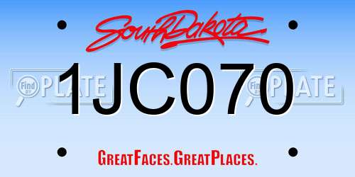 1JC070 South Dakota License Plate