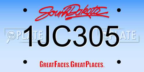 1JC305 South Dakota License Plate