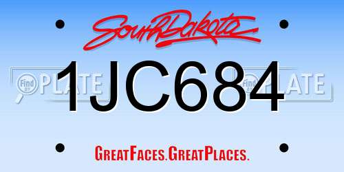 1JC684 South Dakota License Plate