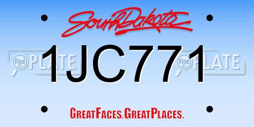 1JC771 South Dakota License Plate