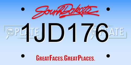 1JD176 South Dakota License Plate