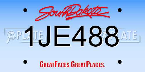 1JE488 South Dakota License Plate