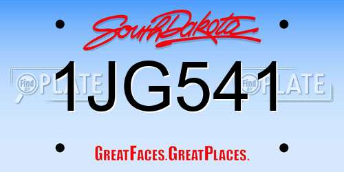 1JG541 South Dakota License Plate