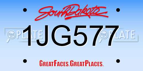 1JG577 South Dakota License Plate