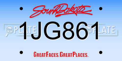 1JG861 South Dakota License Plate