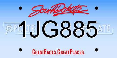 1JG885 South Dakota License Plate