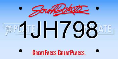 1JH798 South Dakota License Plate