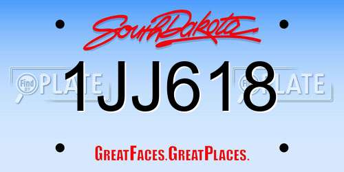 1JJ618 South Dakota License Plate