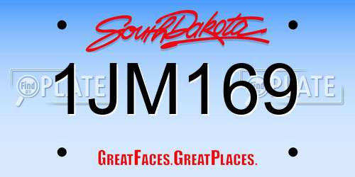 1JM169 South Dakota License Plate
