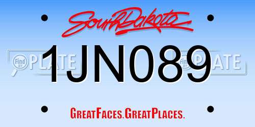 1JN089 South Dakota License Plate