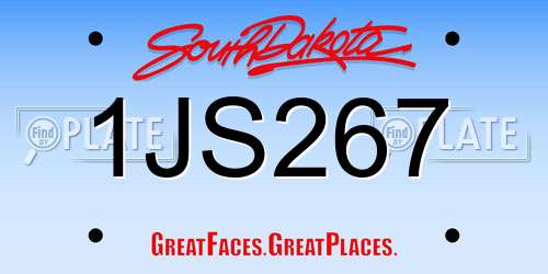 1JS267 South Dakota License Plate