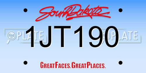 1JT190 South Dakota License Plate