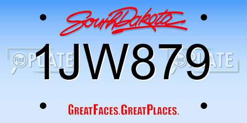1JW879 South Dakota License Plate
