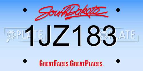 1JZ183 South Dakota License Plate