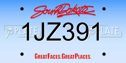 1JZ391 South Dakota License Plate