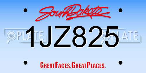 1JZ825 South Dakota License Plate