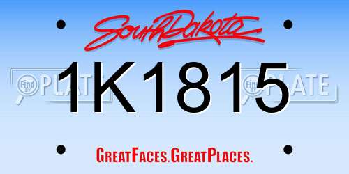 1K1815 South Dakota License Plate