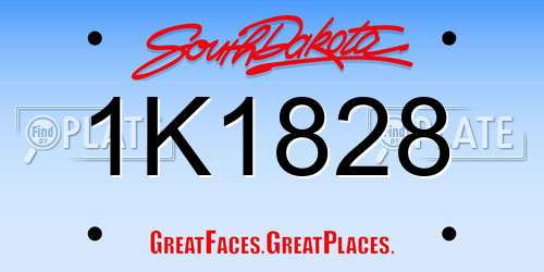 1K1828 South Dakota License Plate