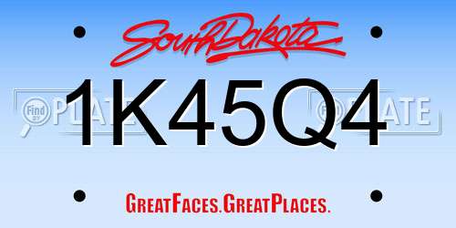 1K45Q4 South Dakota License Plate