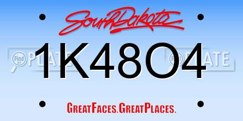 1K48O4 South Dakota License Plate