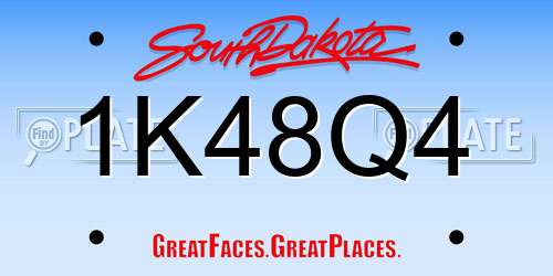 1K48Q4 South Dakota License Plate