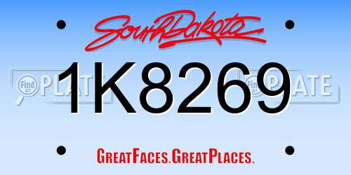 1K8269 South Dakota License Plate