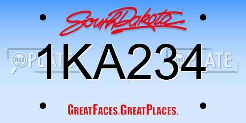 1KA234 South Dakota License Plate