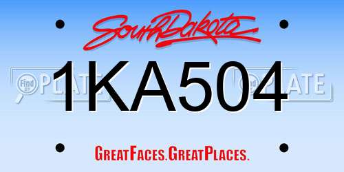 1KA504 South Dakota License Plate