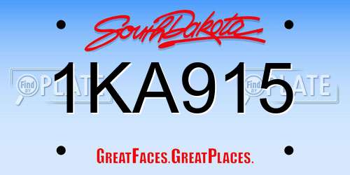 1KA915 South Dakota License Plate