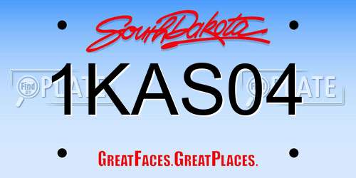 1KAS04 South Dakota License Plate