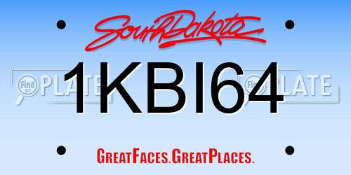 1KBI64 South Dakota License Plate