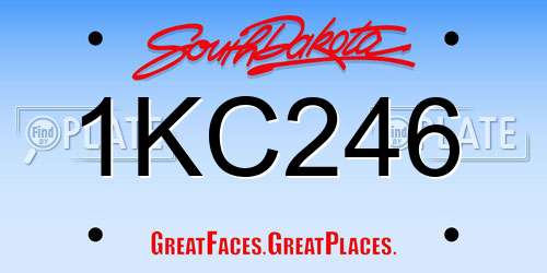 1KC246 South Dakota License Plate
