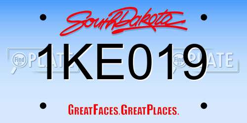 1KE019 South Dakota License Plate
