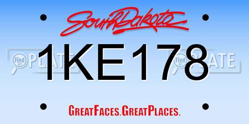 1KE178 South Dakota License Plate