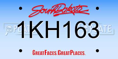 1KH163 South Dakota License Plate