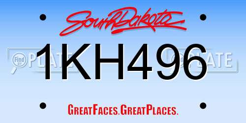 1KH496 South Dakota License Plate