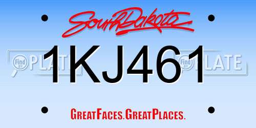 1KJ461 South Dakota License Plate