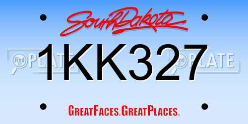 1KK327 South Dakota License Plate