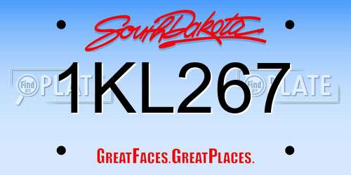 1KL267 South Dakota License Plate