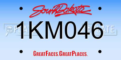1KM046 South Dakota License Plate