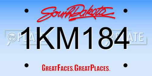 1KM184 South Dakota License Plate