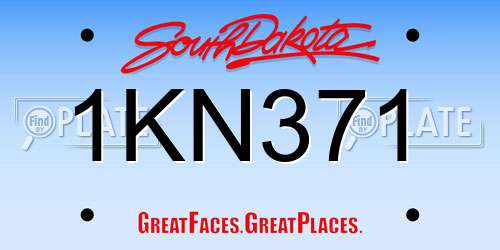 1KN371 South Dakota License Plate