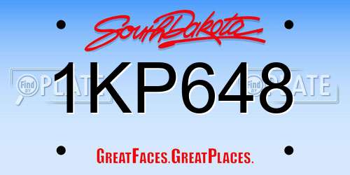 1KP648 South Dakota License Plate