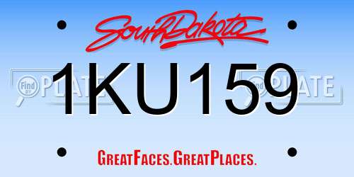 1KU159 South Dakota License Plate