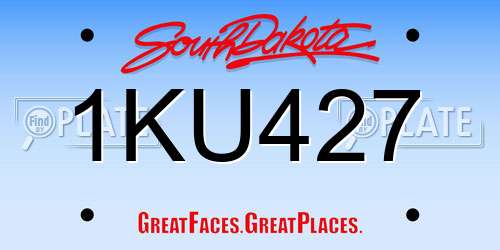 1KU427 South Dakota License Plate
