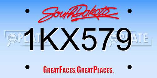 1KX579 South Dakota License Plate