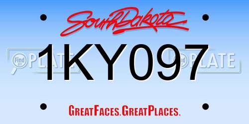 1KY097 South Dakota License Plate